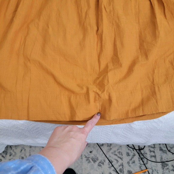 Free People Lula Apron Bib Open Back Midi Dress In Gold Size 8 Cotton - Picture 9 of 14